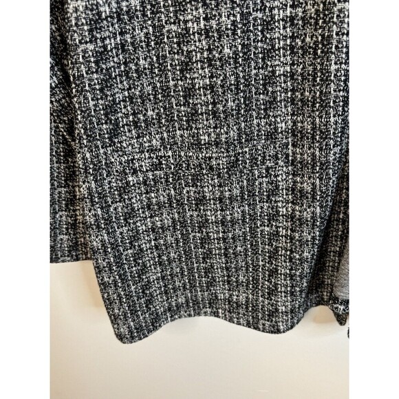 J JILL Wearever Black White 3-Hook Closure Cardigan Medium Lightweight Stretch - Picture 6 of 12